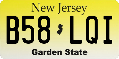 NJ license plate B58LQI