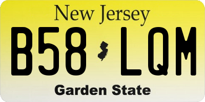 NJ license plate B58LQM