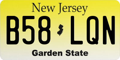 NJ license plate B58LQN