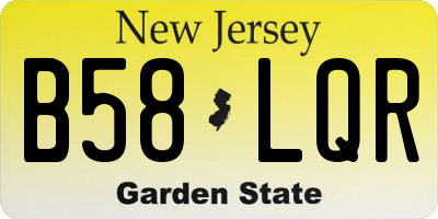 NJ license plate B58LQR