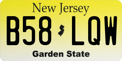 NJ license plate B58LQW
