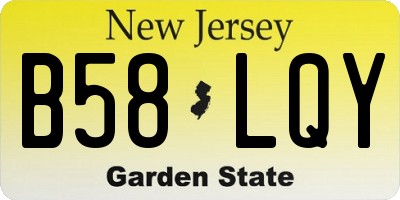 NJ license plate B58LQY