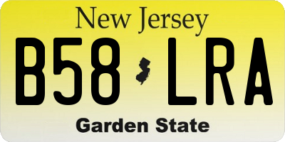 NJ license plate B58LRA