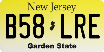 NJ license plate B58LRE