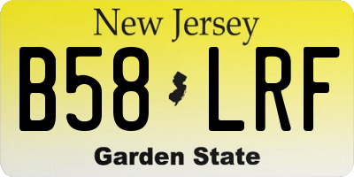 NJ license plate B58LRF