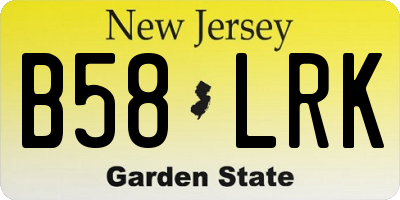 NJ license plate B58LRK