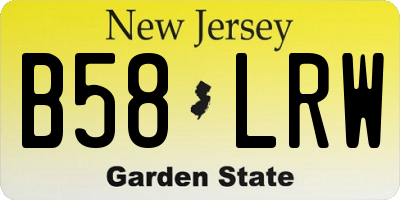 NJ license plate B58LRW