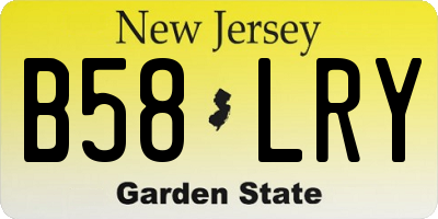 NJ license plate B58LRY