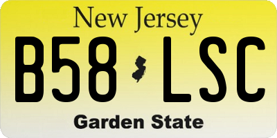 NJ license plate B58LSC
