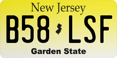 NJ license plate B58LSF