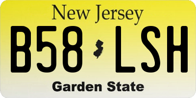 NJ license plate B58LSH