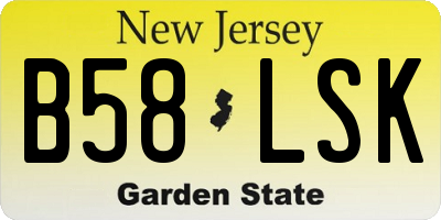 NJ license plate B58LSK