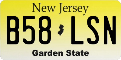 NJ license plate B58LSN