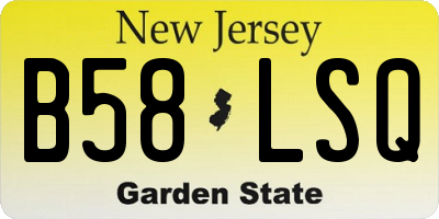 NJ license plate B58LSQ