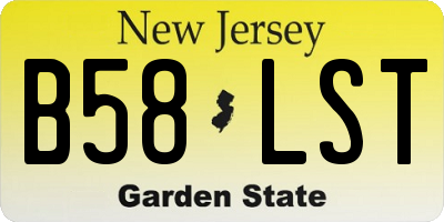 NJ license plate B58LST