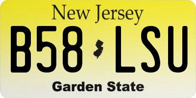 NJ license plate B58LSU
