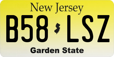 NJ license plate B58LSZ