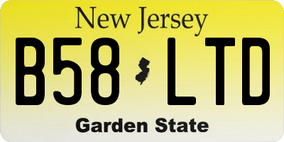NJ license plate B58LTD