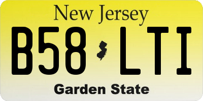 NJ license plate B58LTI