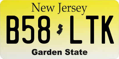 NJ license plate B58LTK