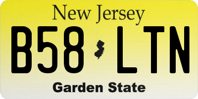 NJ license plate B58LTN