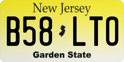 NJ license plate B58LTO