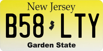 NJ license plate B58LTY