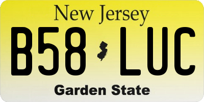 NJ license plate B58LUC