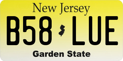 NJ license plate B58LUE