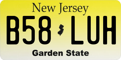NJ license plate B58LUH