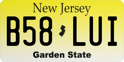 NJ license plate B58LUI