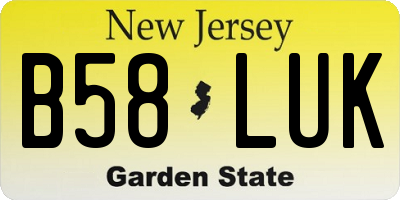 NJ license plate B58LUK