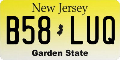 NJ license plate B58LUQ