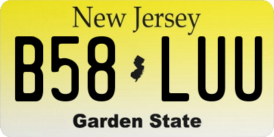 NJ license plate B58LUU