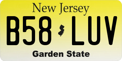 NJ license plate B58LUV