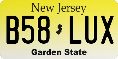 NJ license plate B58LUX
