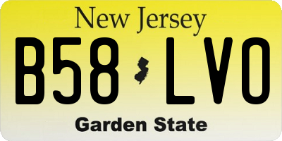 NJ license plate B58LVO