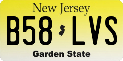 NJ license plate B58LVS