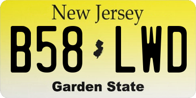 NJ license plate B58LWD