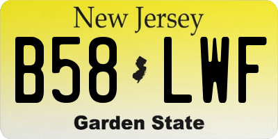 NJ license plate B58LWF