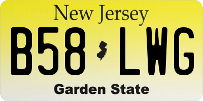 NJ license plate B58LWG