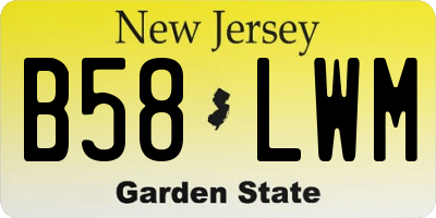 NJ license plate B58LWM