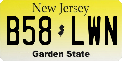 NJ license plate B58LWN