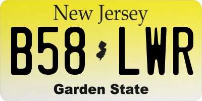 NJ license plate B58LWR