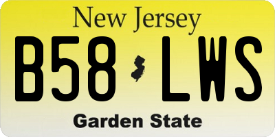 NJ license plate B58LWS