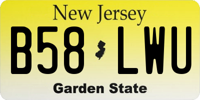 NJ license plate B58LWU