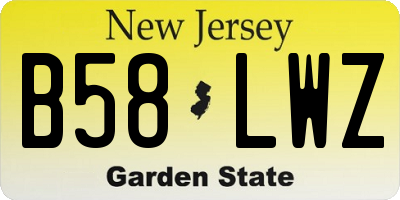 NJ license plate B58LWZ