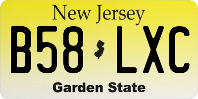 NJ license plate B58LXC
