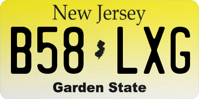 NJ license plate B58LXG