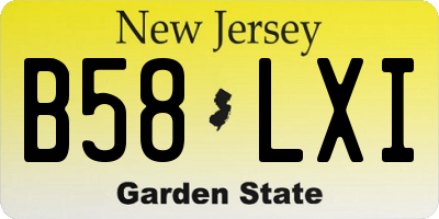 NJ license plate B58LXI